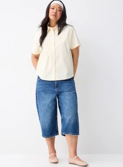 Short-sleeve poplin shirt