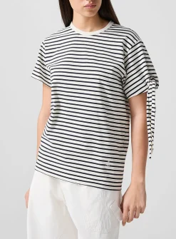 Short-sleeve sailor top with knot