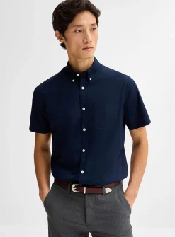 Short-sleeve solid shirt