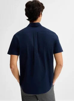 Short-sleeve solid shirt