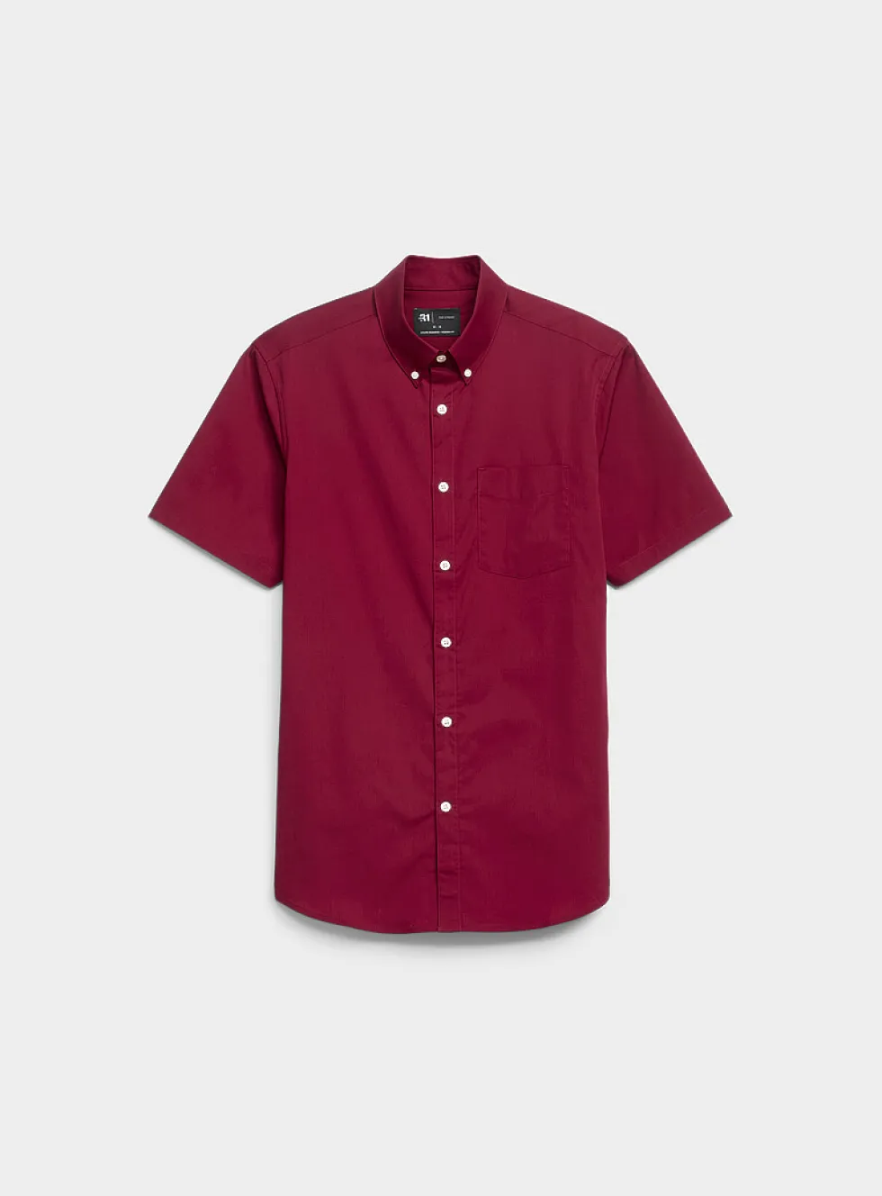 Short-sleeve solid shirt