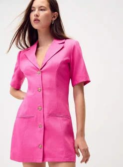 Shoulder pad jacket minidress