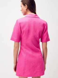 Shoulder pad jacket minidress