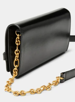 Shuffle strapped leather wallet