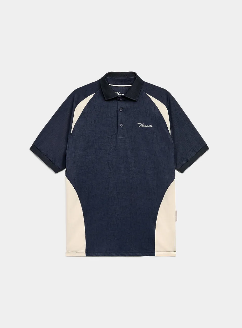 Side block heather weft golf polo