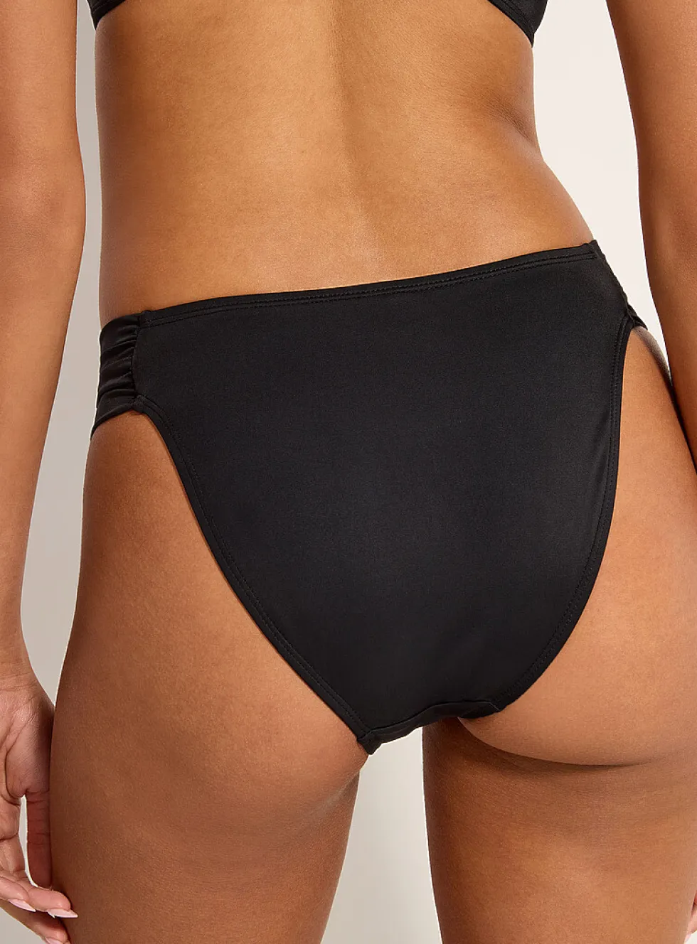 Side ruching slim bikini bottom