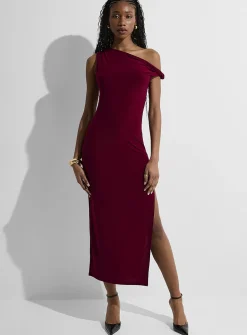 Side slit twisted strap maxi dress