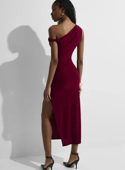 Side slit twisted strap maxi dress