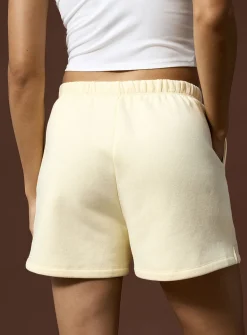 Side-slit fleece jersey short