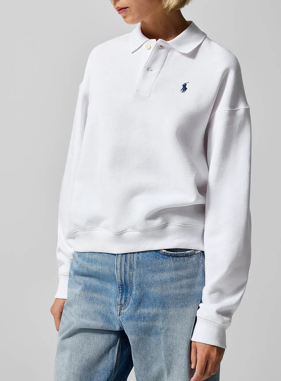 Signature crest sweatshirt-style polo shirt