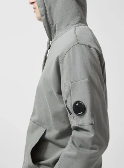 Signature goggles zipped hooded sweatshirt