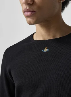 Signature logo ribbed long-sleeve tee