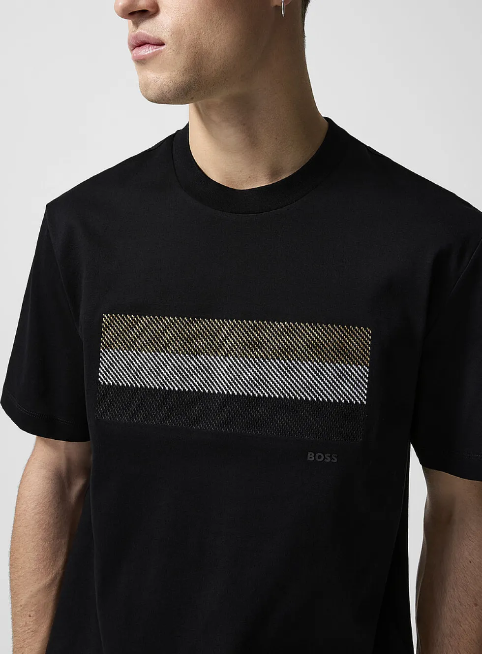 Signature stripe mercerized cotton T-shirt