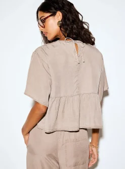 Sigrid peplum waist faded blouse