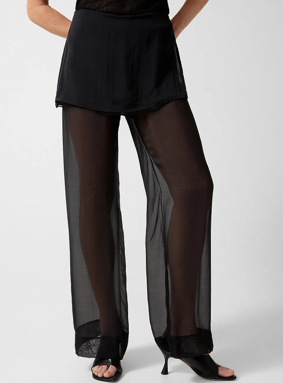 Silk Archive overlaid skirt pant