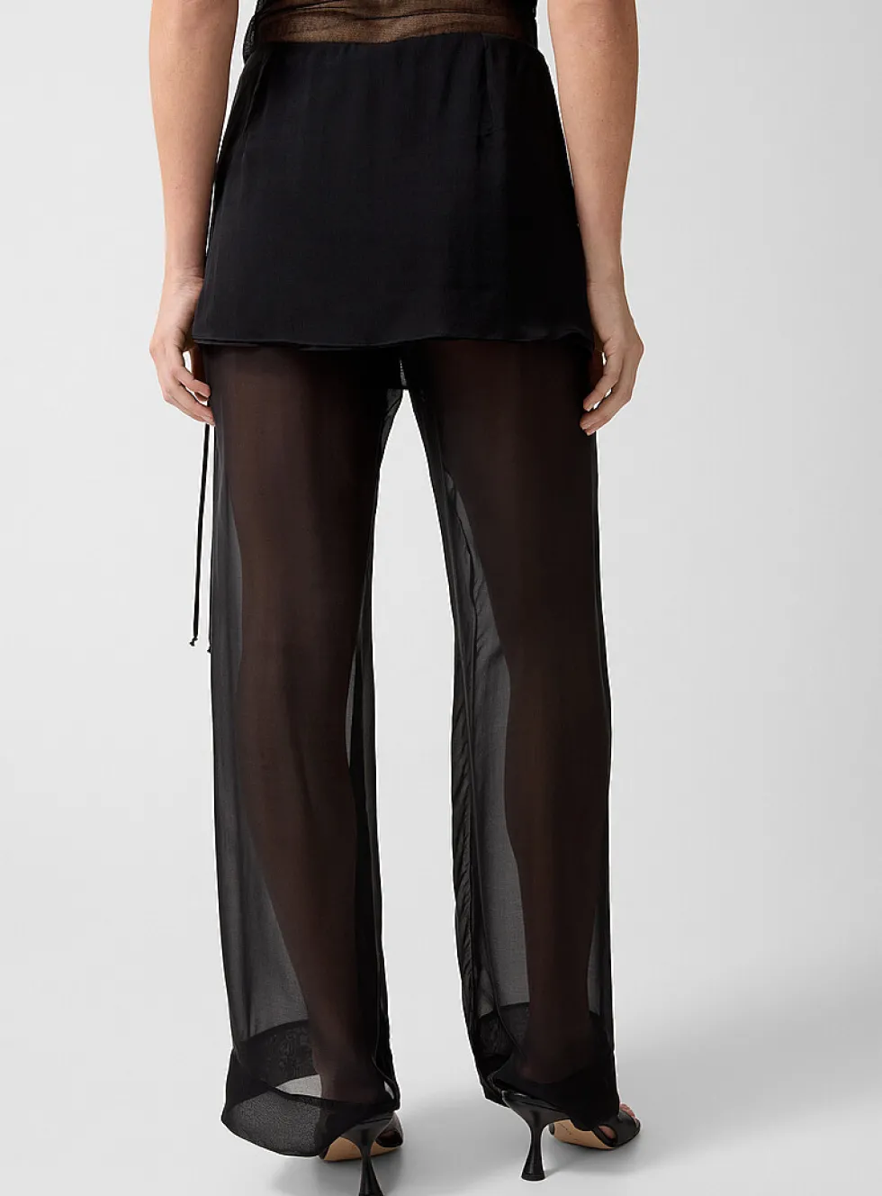 Silk Archive overlaid skirt pant