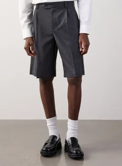 Silk-blend Prince of Wales Bermudas