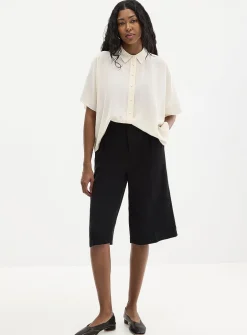 Silky boxy-fit blouse