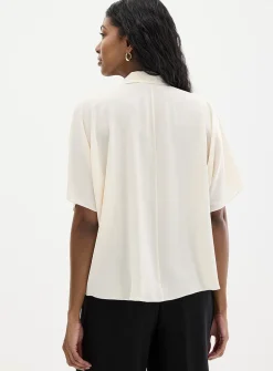 Silky boxy-fit blouse