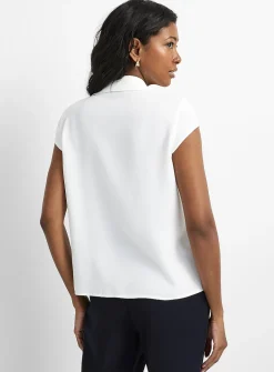 Silky cap-sleeve shirt