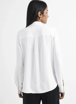 Silky hidden placket shirt