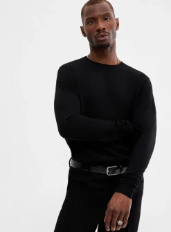 Silky knit crew-neck sweater