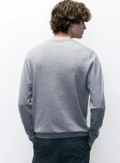 Silky knit crew-neck sweater