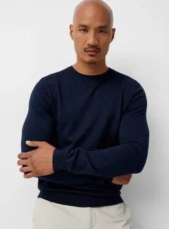Silky knit crew-neck sweater