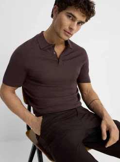 Silky knit polo