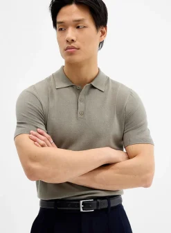 Silky knit polo