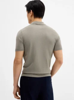 Silky knit polo