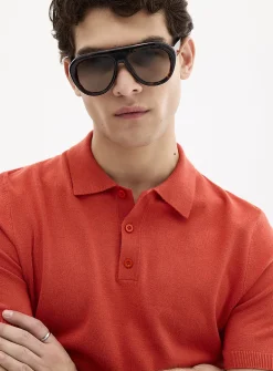 Silky knit polo