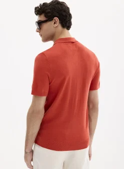 Silky knit polo