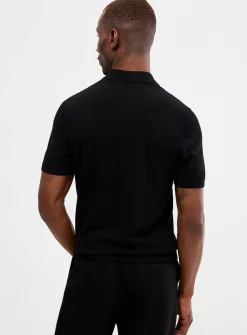 Silky knit polo