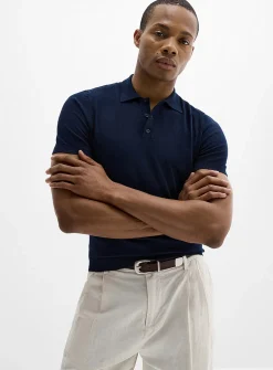 Silky knit polo