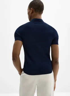 Silky knit polo