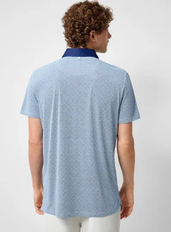 Silky medallion pattern golf polo