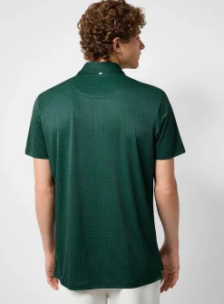 Silky mini-pattern golf polo
