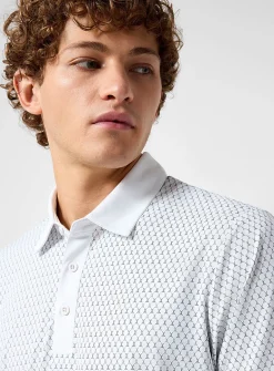 Silky mini-pattern golf polo