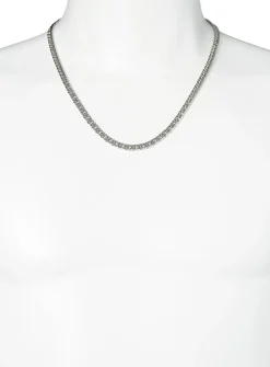 Silver curb-link chain