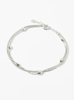 Silver double row bracelet
