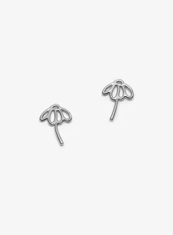 Silver flower earrings