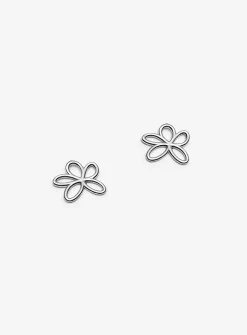 Silver flower earrings