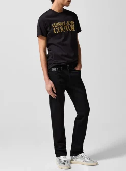 Silver hardware slim-fit jean