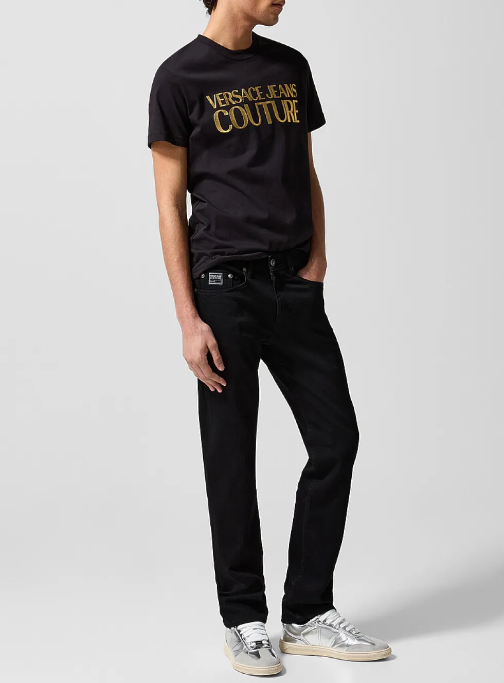 Silver hardware slim-fit jean