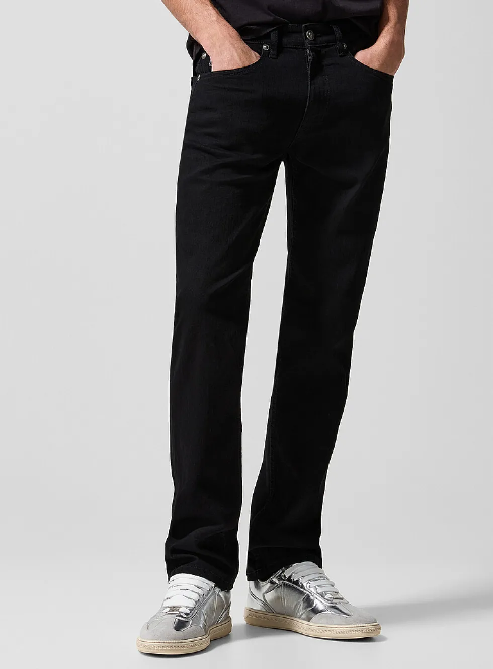 Silver hardware slim-fit jean