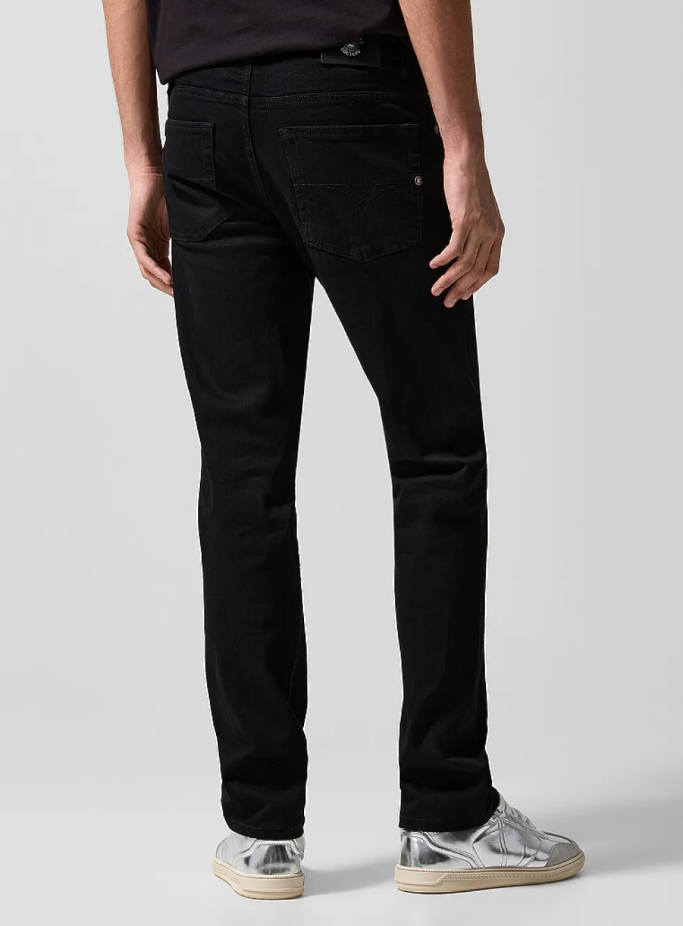 Silver hardware slim-fit jean