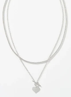 Silver heart beaded chain