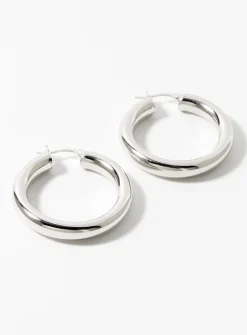Silver tube hoops