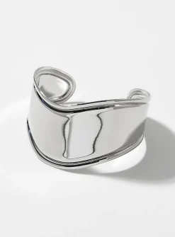 Silver wavy cuff bracelet
